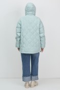 Купить Куртка женская демисезонная с капюшоном бирюзового цвета 1140Br, фото 23