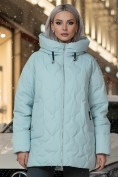 Купить Куртка женская демисезонная с капюшоном бирюзового цвета 1140Br
