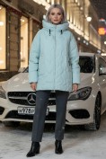 Купить Куртка женская демисезонная с капюшоном бирюзового цвета 1140Br, фото 4