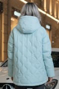Купить Куртка женская демисезонная с капюшоном бирюзового цвета 1140Br, фото 2