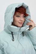 Купить Куртка женская демисезонная с капюшоном бирюзового цвета 1140Br, фото 15