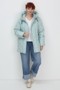 Купить Куртка женская демисезонная с капюшоном бирюзового цвета 1140Br, фото 17