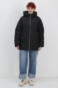 Купить Куртка женская демисезонная с капюшоном черного цвета 1140Ch, фото 21