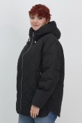 Купить Куртка женская демисезонная с капюшоном черного цвета 1140Ch, фото 11