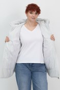 Купить Куртка женская демисезонная с капюшоном серого цвета 1140Sr, фото 22