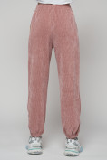 Купить Джоггеры спортивные вельветовые женские розового цвета 114R, фото 15
