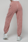 Купить Джоггеры спортивные вельветовые женские розового цвета 114R, фото 16