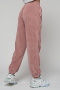 Купить Джоггеры спортивные вельветовые женские розового цвета 114R, фото 17