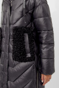 Купить Пальто утепленное женское зимние черного цвета 11608Ch, фото 12