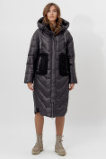 Купить Пальто утепленное женское зимние черного цвета 11608Ch