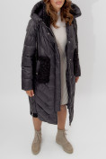 Купить Пальто утепленное женское зимние черного цвета 11608Ch, фото 11