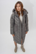 Купить Пальто утепленное женское зимние серого цвета 11608Sr, фото 13