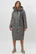 Купить Пальто утепленное женское зимние серого цвета 11608Sr