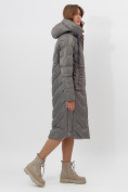 Купить Пальто утепленное женское зимние серого цвета 11608Sr, фото 3