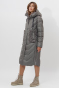 Купить Пальто утепленное женское зимние серого цвета 11608Sr, фото 2
