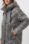 Купить Пальто утепленное женское зимние серого цвета 11608Sr, фото 16