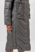 Купить Пальто утепленное женское зимние серого цвета 11608Sr, фото 17