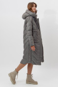 Купить Пальто утепленное женское зимние серого цвета 11608Sr, фото 10
