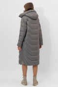 Купить Пальто утепленное женское зимние серого цвета 11608Sr, фото 4