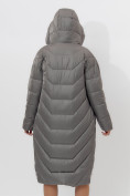 Купить Пальто утепленное женское зимние серого цвета 11608Sr, фото 18
