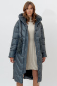 Купить Пальто утепленное женское зимние темно-зеленого цвета 11608TZ, фото 4