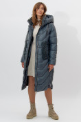 Купить Пальто утепленное женское зимние темно-зеленого цвета 11608TZ, фото 5