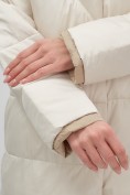 Купить Куртка женская зимняя с капюшоном большого размера бежевого цвета 1170B, фото 18