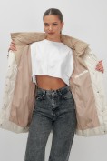 Купить Куртка женская зимняя с капюшоном большого размера бежевого цвета 1170B, фото 20