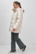 Купить Куртка женская зимняя с капюшоном большого размера бежевого цвета 1170B, фото 10