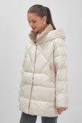 Купить Куртка женская зимняя с капюшоном большого размера бежевого цвета 1170B, фото 13