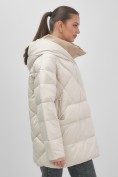 Купить Куртка женская зимняя с капюшоном большого размера бежевого цвета 1170B, фото 14