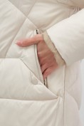 Купить Куртка женская зимняя с капюшоном большого размера бежевого цвета 1170B, фото 16