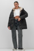 Купить Куртка женская зимняя с капюшоном большого размера черного цвета 1170Ch, фото 9