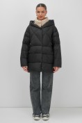 Купить Куртка женская зимняя с капюшоном большого размера черного цвета 1170Ch, фото 10