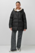 Купить Куртка женская зимняя с капюшоном большого размера черного цвета 1170Ch, фото 11