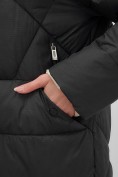 Купить Куртка женская зимняя с капюшоном большого размера черного цвета 1170Ch, фото 17