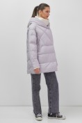Купить Куртка женская зимняя с капюшоном большого размера фиолетового цвета 1170F, фото 19