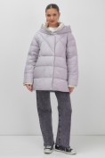Купить Куртка женская зимняя с капюшоном большого размера фиолетового цвета 1170F, фото 20