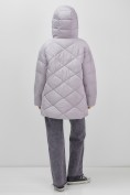 Купить Куртка женская зимняя с капюшоном большого размера фиолетового цвета 1170F, фото 21