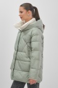 Купить Куртка женская зимняя с капюшоном большого размера зеленого цвета 1170Z, фото 14
