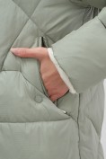 Купить Куртка женская зимняя с капюшоном большого размера зеленого цвета 1170Z, фото 17