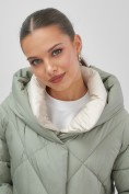 Купить Куртка женская зимняя с капюшоном большого размера зеленого цвета 1170Z, фото 20