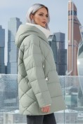 Купить Куртка женская зимняя с капюшоном большого размера зеленого цвета 1170Z, фото 3