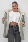 Купить Куртка женская зимняя с капюшоном большого размера зеленого цвета 1170Z, фото 11
