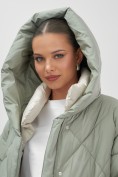 Купить Куртка женская зимняя с капюшоном большого размера зеленого цвета 1170Z, фото 12