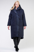 Купить Куртка зимняя женская классическая  темно-синего цвета 118-931_15TS