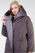 Купить Куртка зимняя женская классическая  коричневого цвета 118-931_36K, фото 7