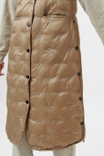 Купить Жилет утепленный женский удлиненный бежевого цвета 11809B, фото 12