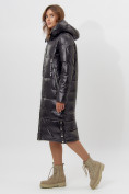Купить Пальто утепленное женское зимние черного цвета 11816Ch, фото 4