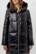 Купить Пальто утепленное женское зимние черного цвета 11816Ch, фото 6